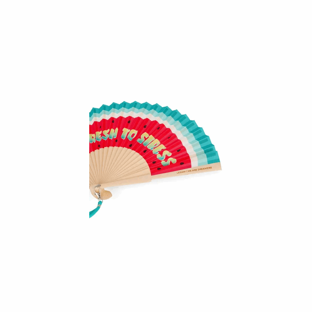 LEGAMI - GOOD VIBES 2026 -  FFAN0002 ?QUE CALOR! - FOLDING FAN - WATERMELON