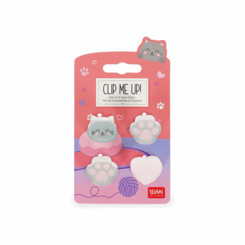 LEGAMI HCL0001 CLIP ME UP! - SET OF 4 MINI HAIR CLIPS - KITTY