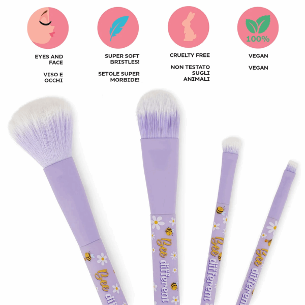 LEGAMI MUBS0005 OH MY GLOW! - SET OF 4 MAKEUP BRUSHES - BEE