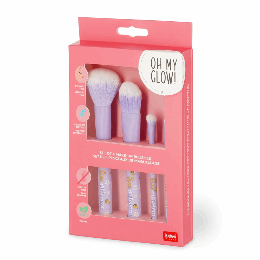 LEGAMI MUBS0005 OH MY GLOW! - SET OF 4 MAKEUP BRUSHES - BEE