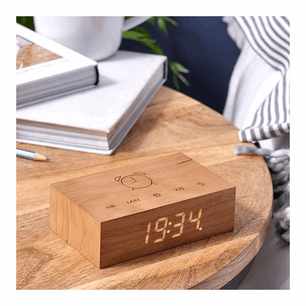 GINGKO FLIP CLICK CLOCK NATURAL CHERRY G003C15