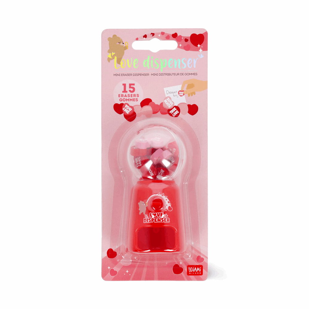 LEGAMI MED0001 MINI ERASER DISPENSER - LOVE DISPENSER - HEART