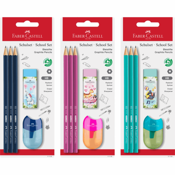 FABER CASTELL ΣΕΤ 3 ΜΟΛΥΒΙΑ HB 1111 OF111181 ΜΕ JUNGLE ΓΟΜΑ ΚΑΙ APPLE ΞΥΣΤΡΑ 12310526