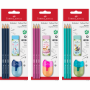 FABER CASTELL ΣΕΤ 3 ΜΟΛΥΒΙΑ HB 1111 OF111181 ΜΕ JUNGLE ΓΟΜΑ ΚΑΙ APPLE ΞΥΣΤΡΑ 12310526