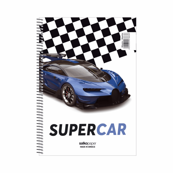 SALKO SUPERCARS ΤΕΤΡΑΔΙΟ ΣΠΙΡΑΛ Β5(17X25) 1Θ 30φ 7881