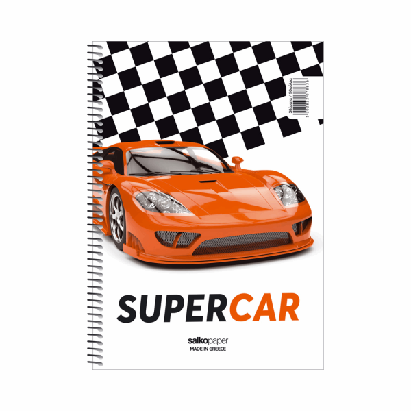 SALKO SUPERCARS  ΤΕΤΡΑΔΙΟ ΣΠΙΡΑΛ Α4(21X29) 2Θ 60φ 7887