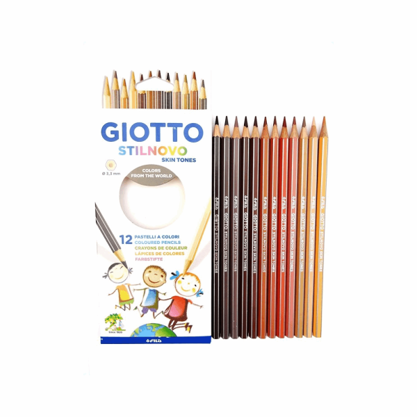 GIOTTO ΣΧΟΛΙΚΕΣ ΞΥΛΟΜΠΟΓΙΕΣ STILNOVO SKIN TONES ΣΕΤ 12τμχ COLORS FROM THE WORLD 025740000