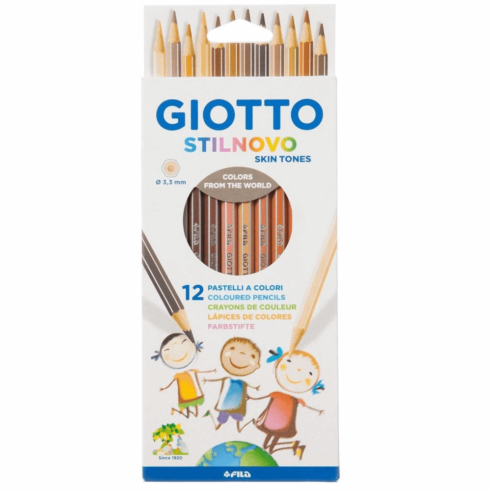 GIOTTO ΣΧΟΛΙΚΕΣ ΞΥΛΟΜΠΟΓΙΕΣ STILNOVO SKIN TONES ΣΕΤ 12τμχ COLORS FROM THE WORLD 025740000
