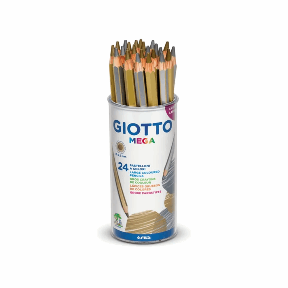 GIOTTO ΣΧΟΛΙΚΗ ΞΥΛΟΜΠΟΓΙΑ MEGA 5,5mm 9035 ΑΣΗΜΙ/9037 ΧΡΥΣΟ 000518000