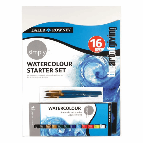 DALER ROWNEY SIMPLY WATERCOLOUR 16pcs STARTER SET 134500005