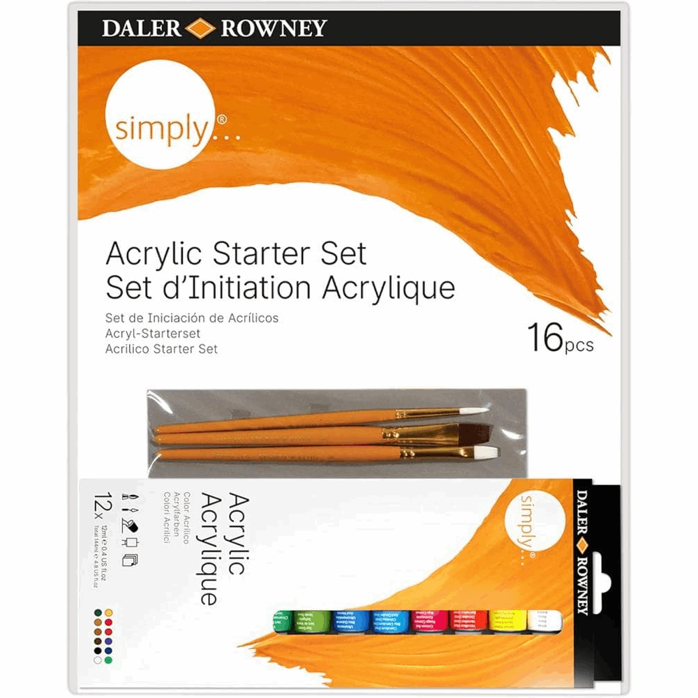 DALER ROWNEY SIMPLY ACRYLIC 16pcs STARTER 126500005