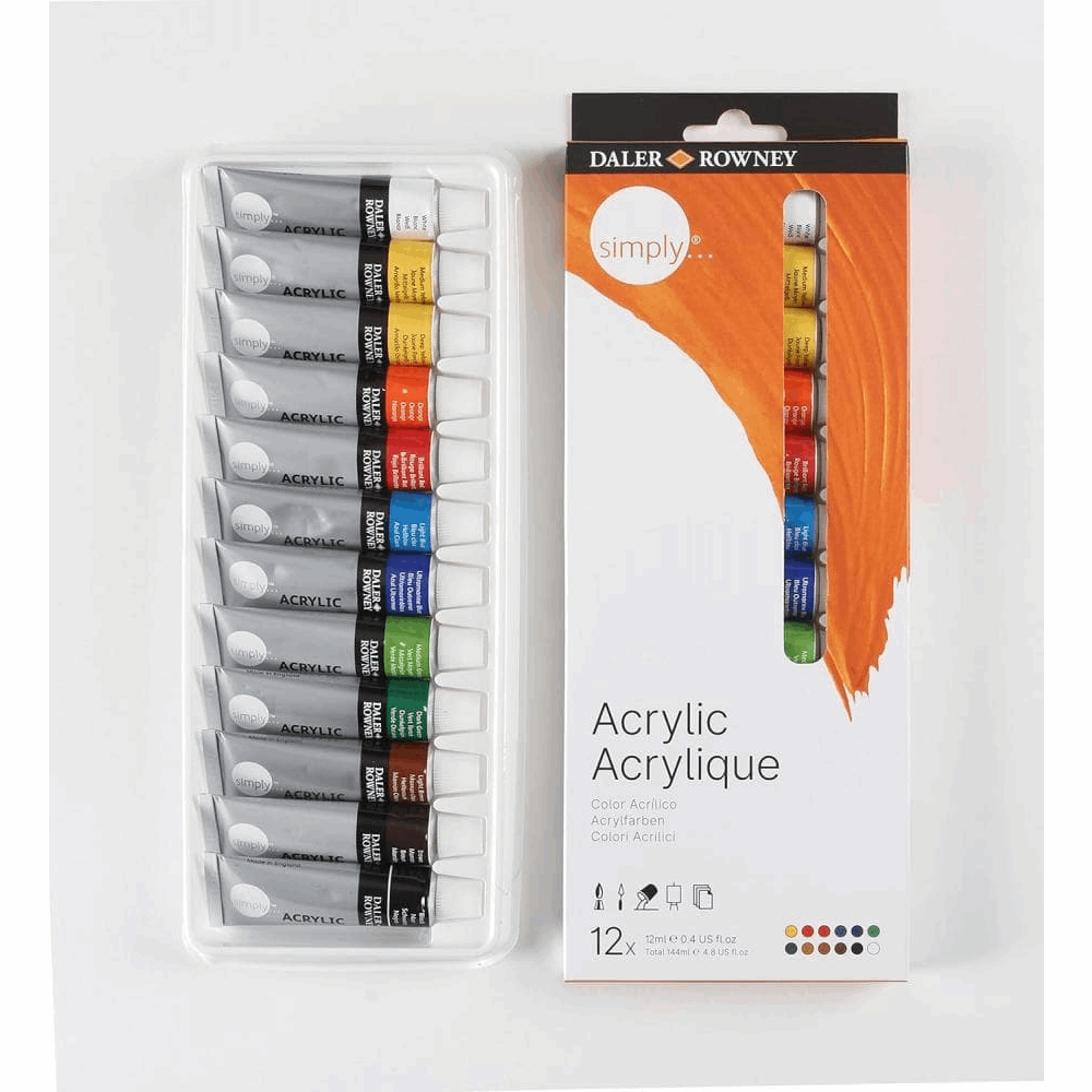 DALER ROWNEY SIMPLY ACRYLIC 16pcs STARTER 126500005