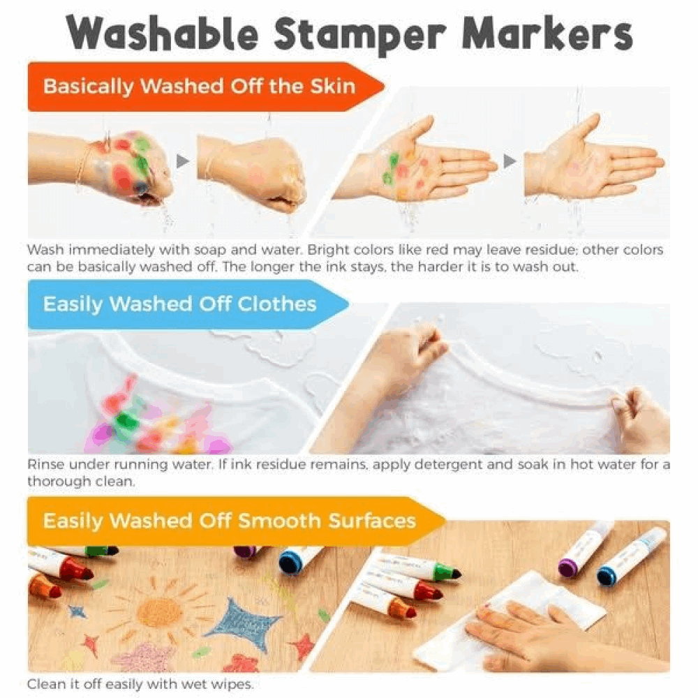 OHUHU WASHABLE MARKER WITH STAMP OHU-Y30-80601-36