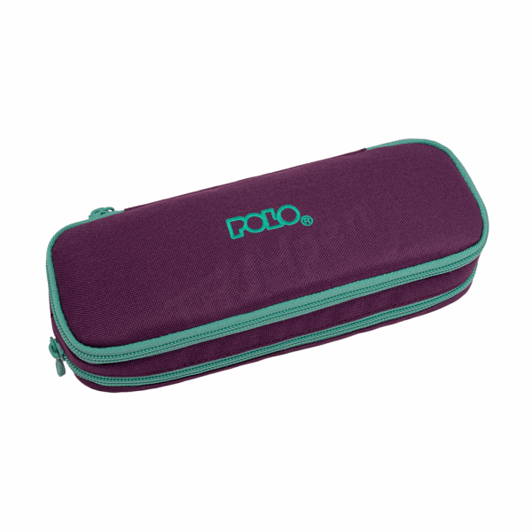 POLO PENCIL CASE DUO BOX EGGPLANT-TURQUOISE/ΜΕΛΙΤΖΑΝΙ-ΤΙΡΚΟΥΑΖ 937004SET4-4859