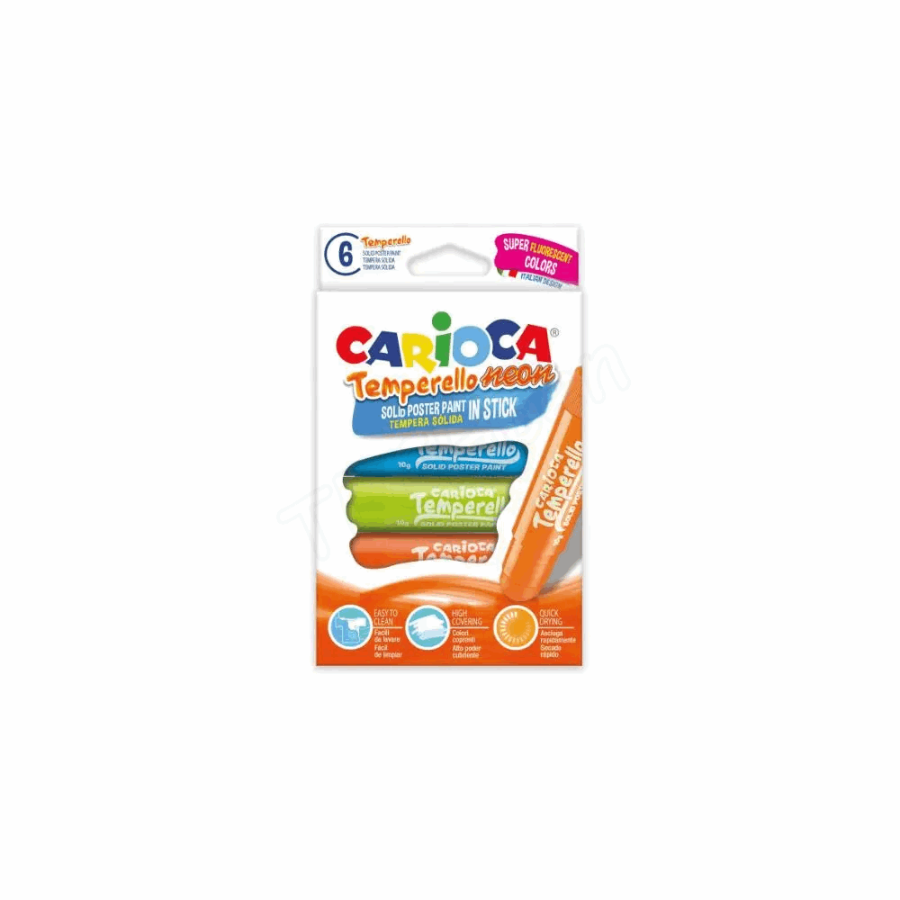 CARIOCA ΜΑΡΚΑΔΟΡΟΣ ΖΩΓΡΑΦΙΚΗΣ TEMPERELLO ΣΕ ΣΤΙΚ 6τμχ NEON 133006675