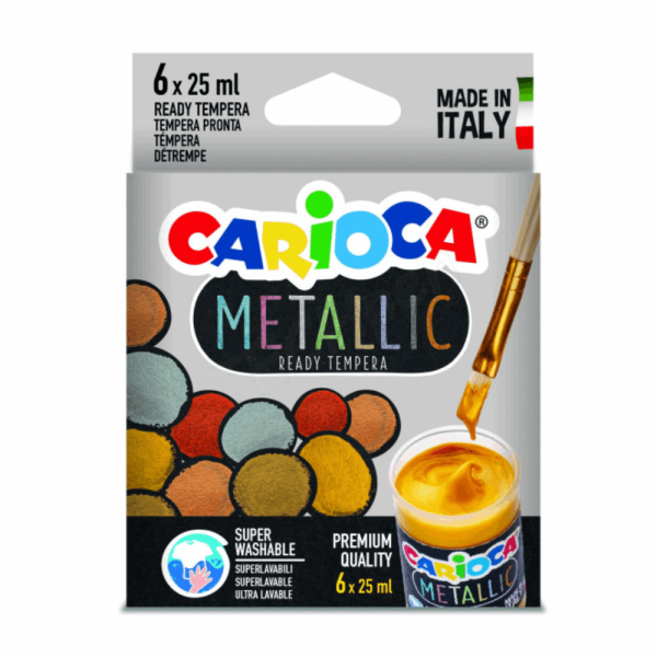 CARIOCA METALLIC ΤΕΜΠΕΡΑ ΣΕΤ 6 ΧΡΩΜΑΤΩΝ 25ml 133000026