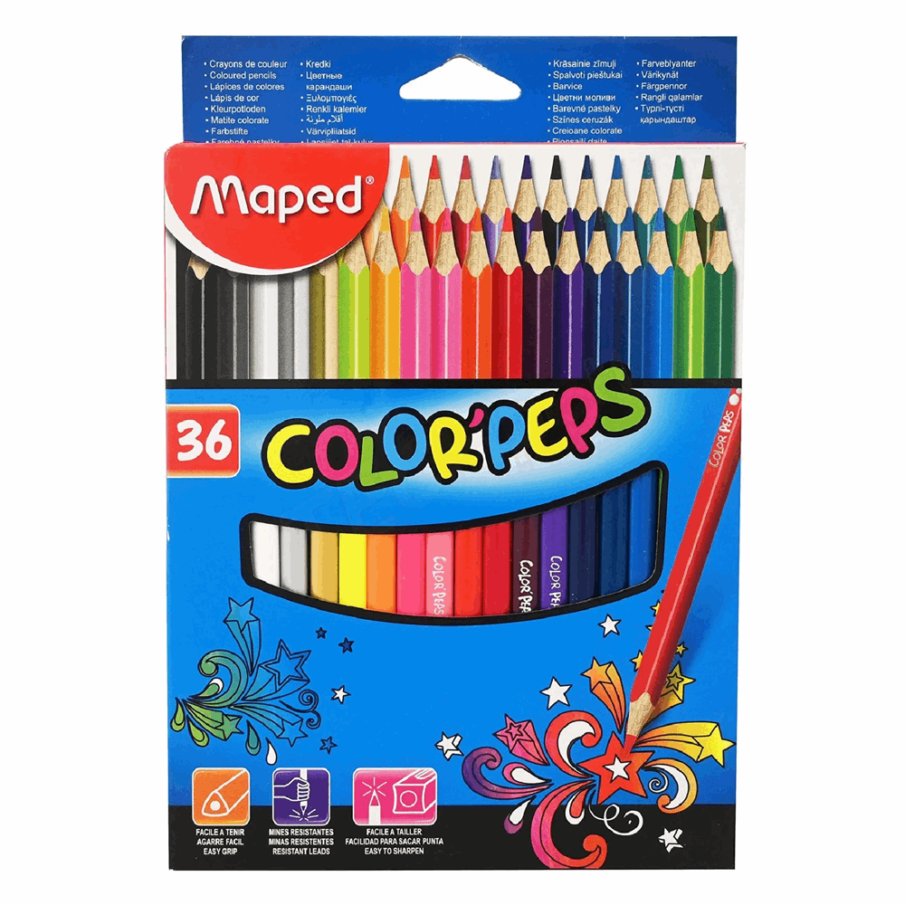 MAPED ΣΧΟΛΙΚΕΣ ΞΥΛΟΜΠΟΓΙΕΣ COLOR PEPS ΣΕΤ 36τμχ 832017