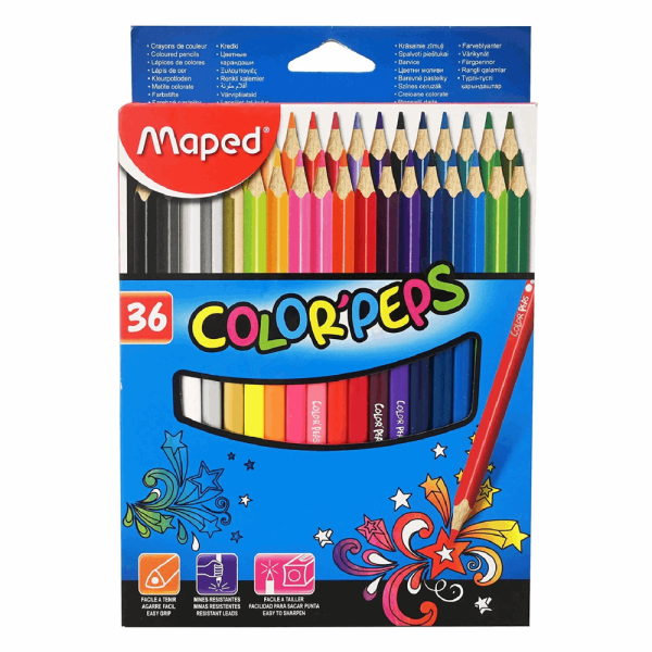 MAPED ΣΧΟΛΙΚΕΣ ΞΥΛΟΜΠΟΓΙΕΣ COLOR PEPS ΣΕΤ 36τμχ 832017