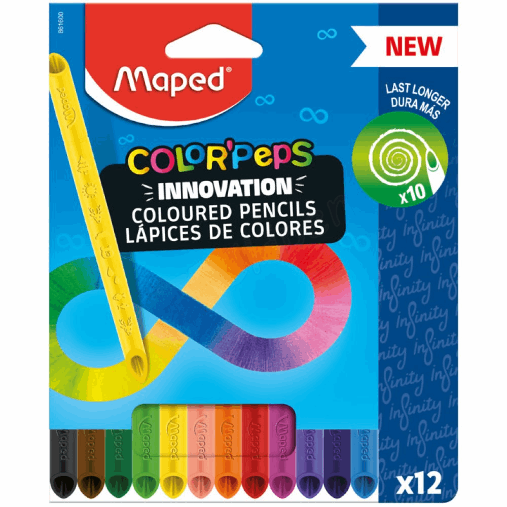 MAPED ΣΧΟΛΙΚΕΣ ΞΥΛΟΜΠΟΓΙΕΣ INFINITY ΣΕΤ 12τμχ 861600