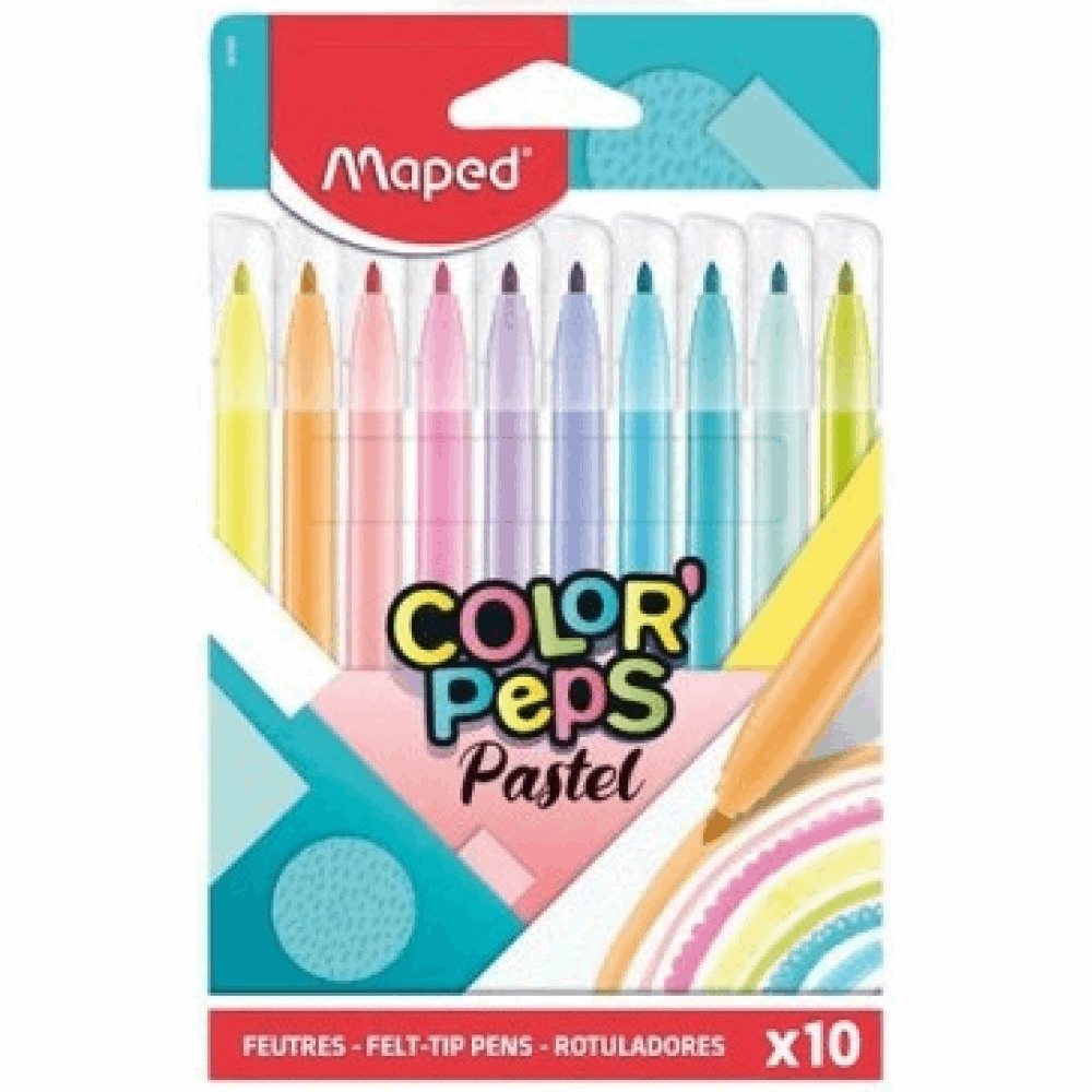 MAPED ΣΧΟΛΙΚΟΣ ΜΑΡΚΑΔΟΡΟΣ COLOR PEPS PASTEL WASHABLE 10τμχ 845469