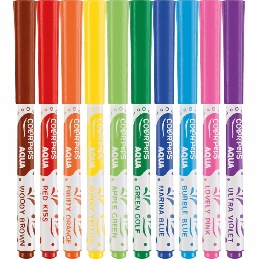MAPED ΣΧΟΛΙΚΟΣ ΜΑΡΚΑΔΟΡΟΣ ΑΚΟΥΑΡΕΛΑΣ COLOR PEPS AQUA 2,8mm WASHABLE 12τμχ 844300