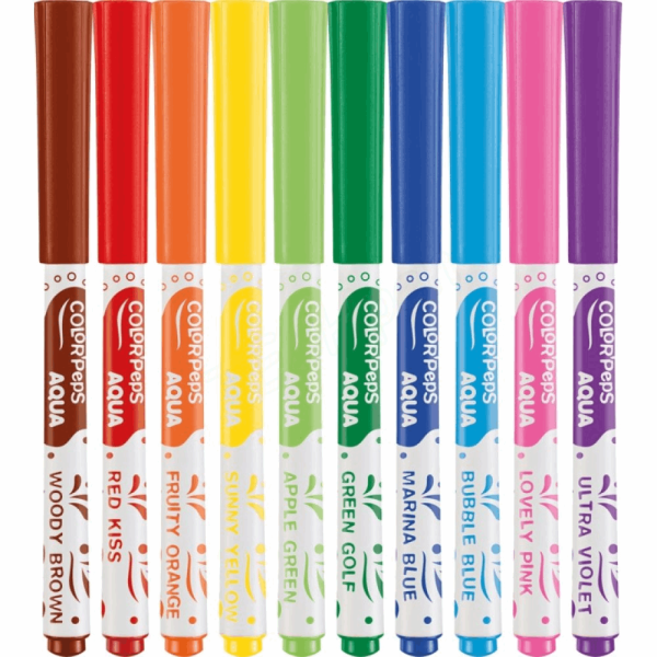 MAPED ΣΧΟΛΙΚΟΣ ΜΑΡΚΑΔΟΡΟΣ ΑΚΟΥΑΡΕΛΑΣ COLOR PEPS AQUA 2,8mm WASHABLE 12τμχ 844300