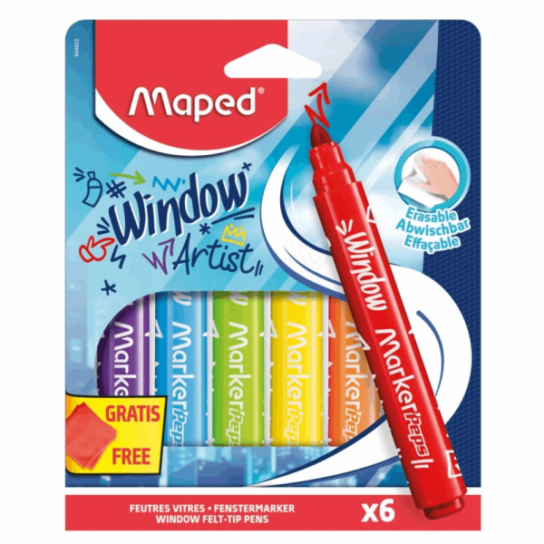 MAPED ΜΑΡΚΑΔΟΡΟΣ ΧΕΙΡΟΤΕΧΝΙΑΣ WINDOW ARIST PEPS 0,5mm ERASABLE 6τμχ ΜΕ ΕΜΠΟΤΙΣΜΕΝΟ ΠΑΝΙ ΜΙΚΡΟΙΝΩΝ 844822