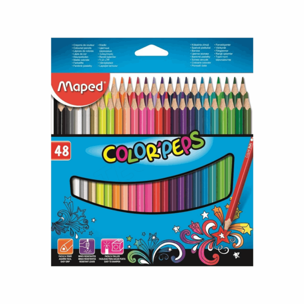 MAPED ΣΧΟΛΙΚΕΣ ΞΥΛΟΜΠΟΓΙΕΣ COLOR PEPS ΣΕΤ 48τμχ 832048