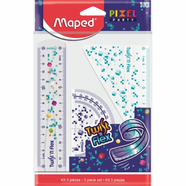 MAPED ΣΕΤ ΓΕΩΜΕΤΡΙΚΩΝ ΟΡΓΑΝΩΝ PIXEL TWIST NFLEX 15cm 3τμχ 981835