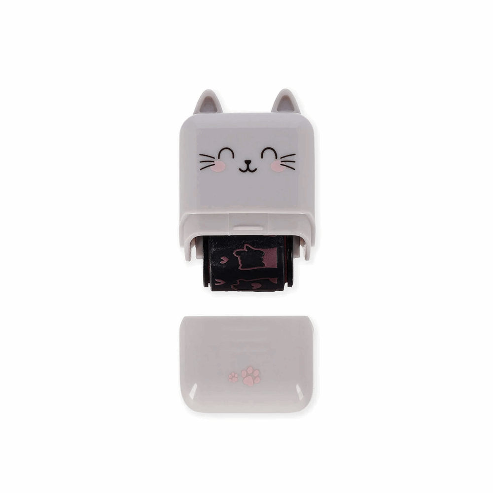 LEGAMI ROS0004 DECO ROLLER STAMP - DECORATIVE ROLLER STAMP - KITTY - PINK INK