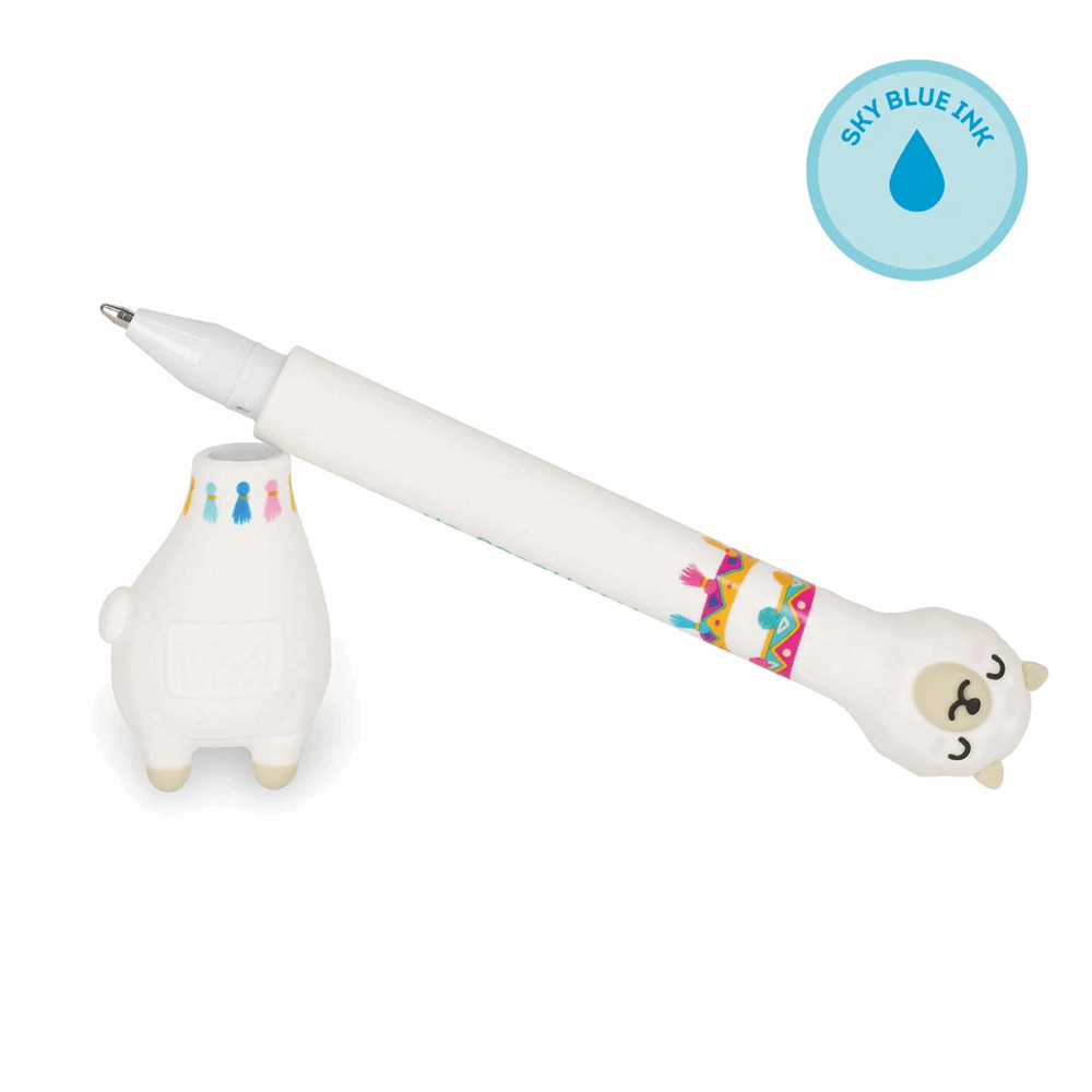 LEGAMI STG0001 STAND-INK OVATION - BALLPOINT PEN WITH BASE - LLAMA - 1 MM - SKY BLUE INK