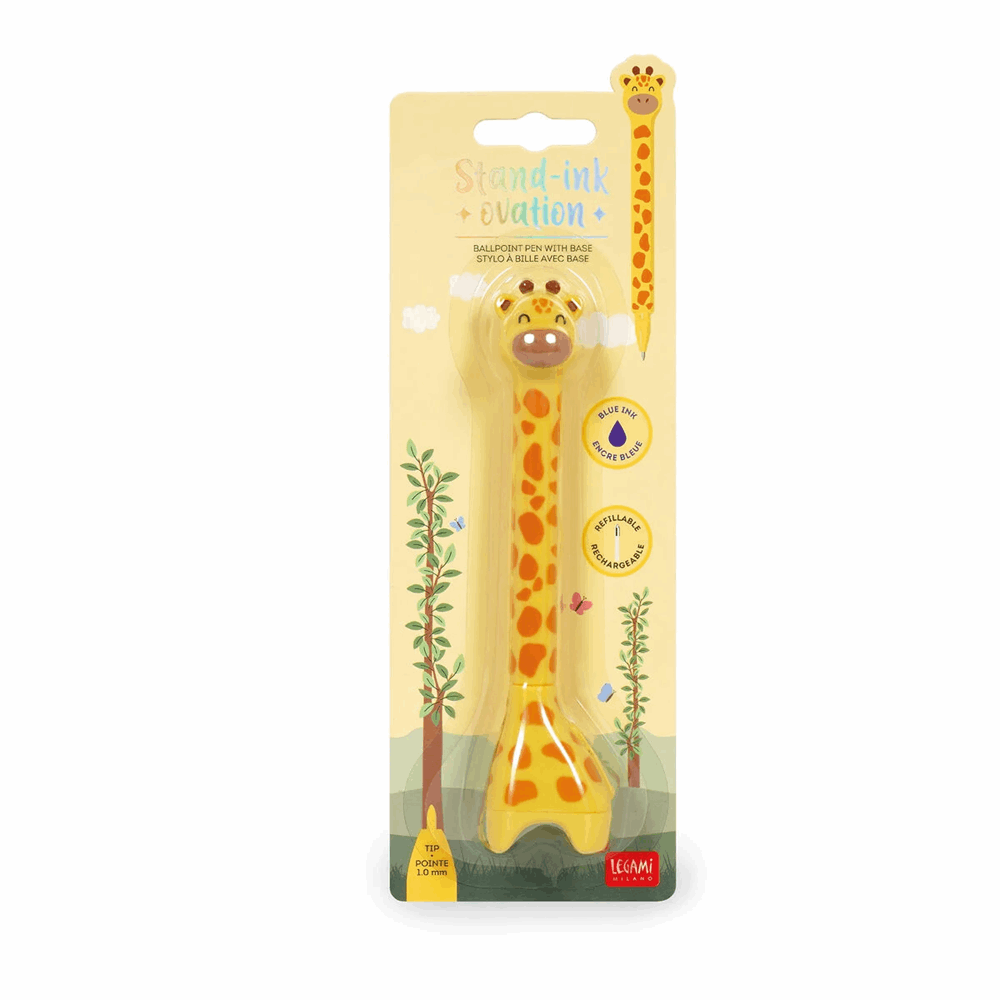 LEGAMI STG0003 STAND-INK OVATION - BALLPOINT PEN WITH BASE - GIRAFFE - 1 MM - BLUE INK