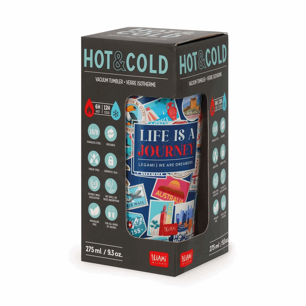 LEGAMI NTUM0006 HOT & COLD - VACUUM TUMBLER - TRAVEL - STICKERS - 275 ML