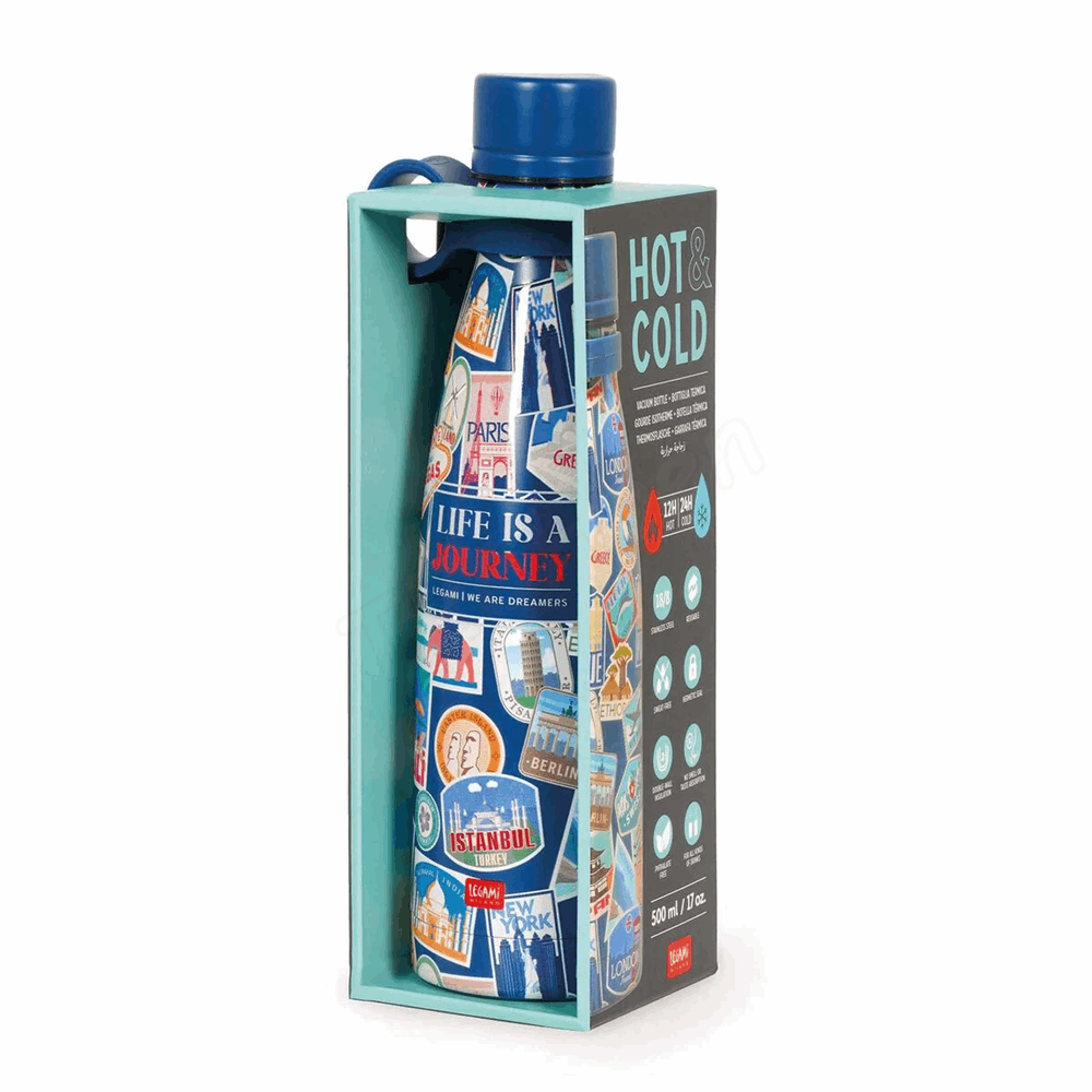 LEGAMI SSB0024 HOT & COLD - VACUUM BOTTLE - TRAVEL - STICKERS - 500 ML