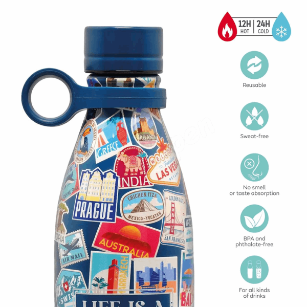LEGAMI SSBL0011 HOT & COLD - VACUUM BOTTLE - TRAVEL - STICKERS - 800 ML