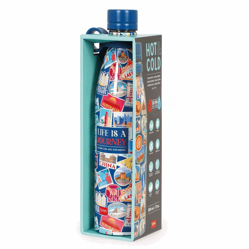 LEGAMI SSBL0011 HOT & COLD - VACUUM BOTTLE - TRAVEL - STICKERS - 800 ML
