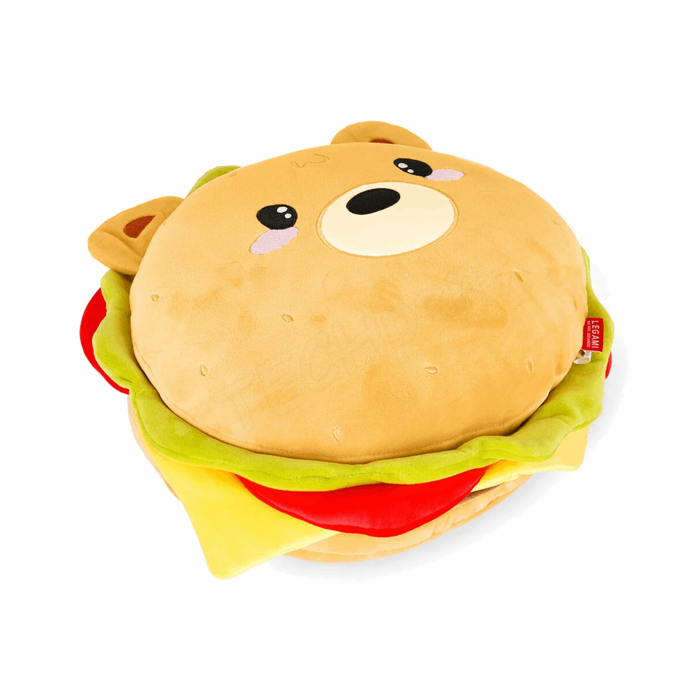 LEGAMI SUS0017 SUPER SOFT! - PILLOW - TEDDY BEAR - HAMBURGER