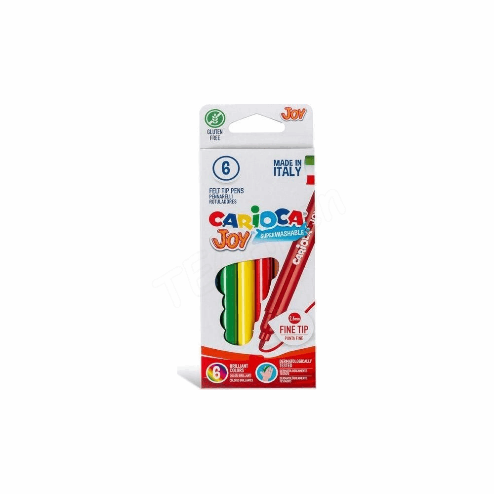 CARIOCA ΣΧΟΛΙΚΟΣ ΜΑΡΚΑΔΟΡΟΣ JOY FINE 2,6mm SUPER WASHABLE 6τμχ 60-5