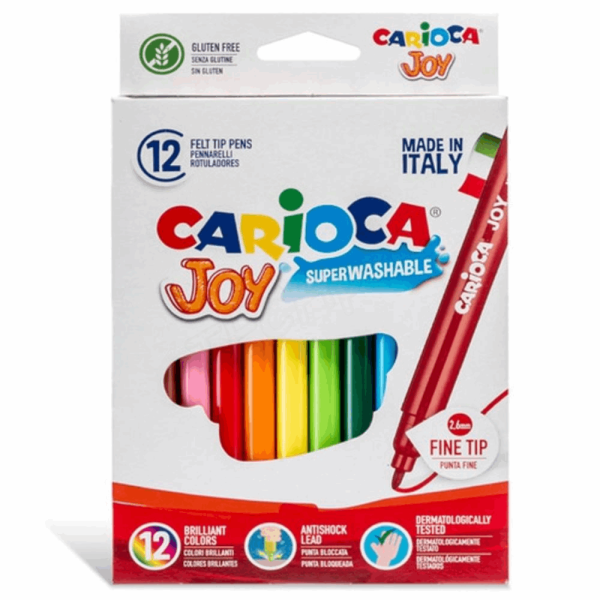CARIOCA ΣΧΟΛΙΚΟΣ ΜΑΡΚΑΔΟΡΟΣ JOY FINE 2,6mm SUPER WASHABLE 12τμχ 133012000