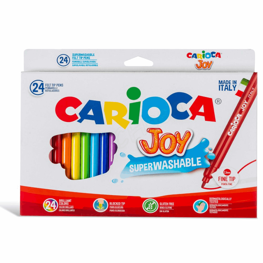 CARIOCA ΣΧΟΛΙΚΟΣ ΜΑΡΚΑΔΟΡΟΣ JOY FINE 2,6mm SUPER WASHABLE 24τμχ 60-7