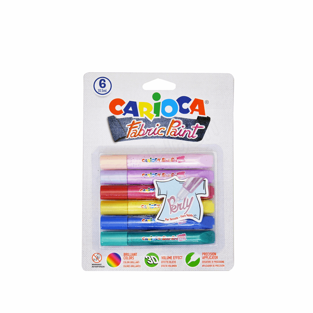 CARIOCA FABRIC PAINT PERLY 6τμχ 10.5ml