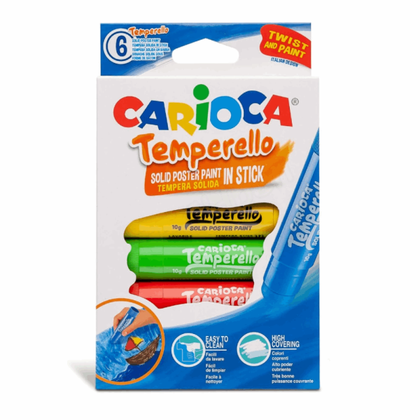 CARIOCA TEMPERELLO ΜΑΡΚΑΔΟΡΟΣ ΖΩΓΡΑΦΙΚΗΣ ΜΕ ΜΑΛΑΚΗ ΤΕΜΠΕΡΑ ΣΕ ΣΤΙΚ 42739 EASY TO CLEAN 6τμχ 133006739