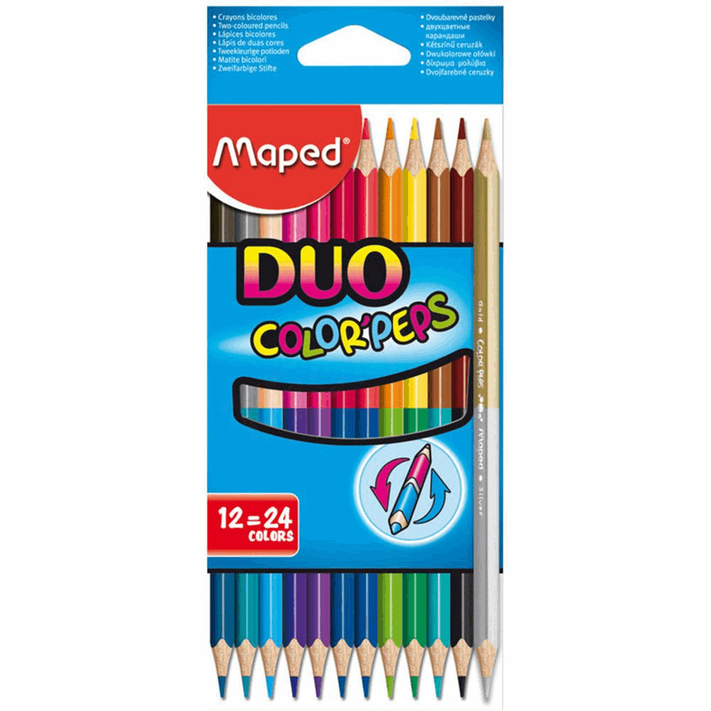 MAPED ΣΧΟΛΙΚΕΣ ΞΥΛΟΜΠΟΓΙΕΣ COLOR PEPS DUO COLORS ΣΕΤ 12τμχ 829600
