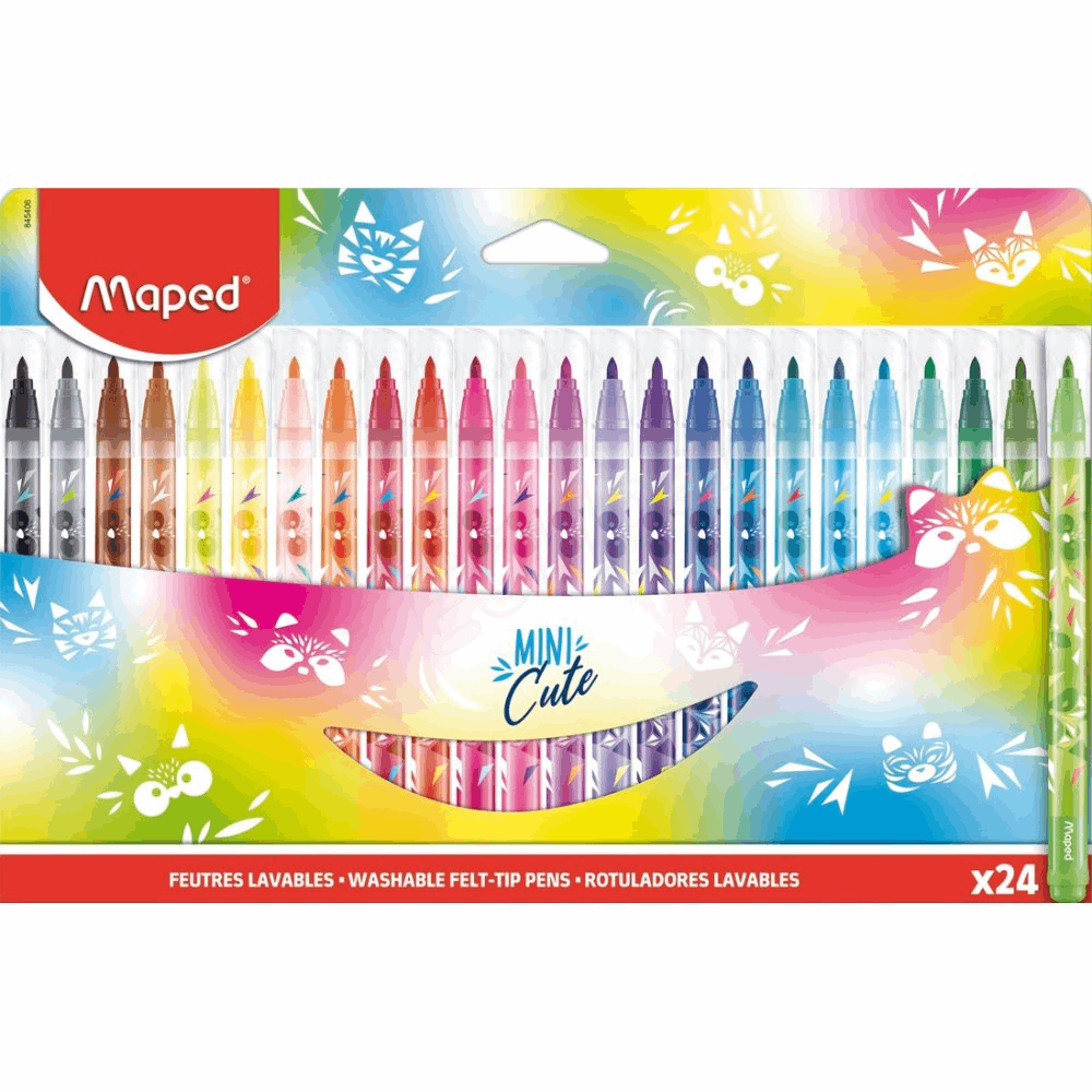 MAPED ΣΧΟΛΙΚΟΣ ΜΑΡΚΑΔΟΡΟΣ MINI CUTE WASHABLE 24τμχ 845406