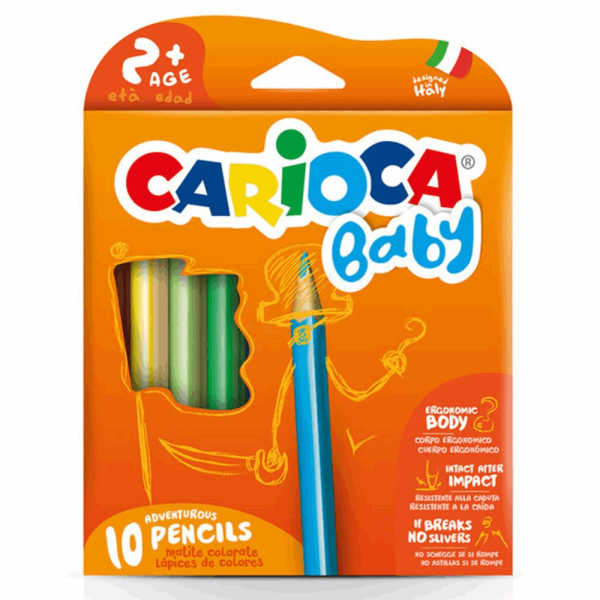 CARIOCA BABY ΞΥΛΟΜΠΟΓΙΕΣ ΜΕ ΕΡΓΟΝΟΜΙΚΟ ΚΟΡΜΟ ΣΕΤ 10τμχ 42819 ΓΙΑ ΗΛΙΚΙΕΣ 2+ 133428190