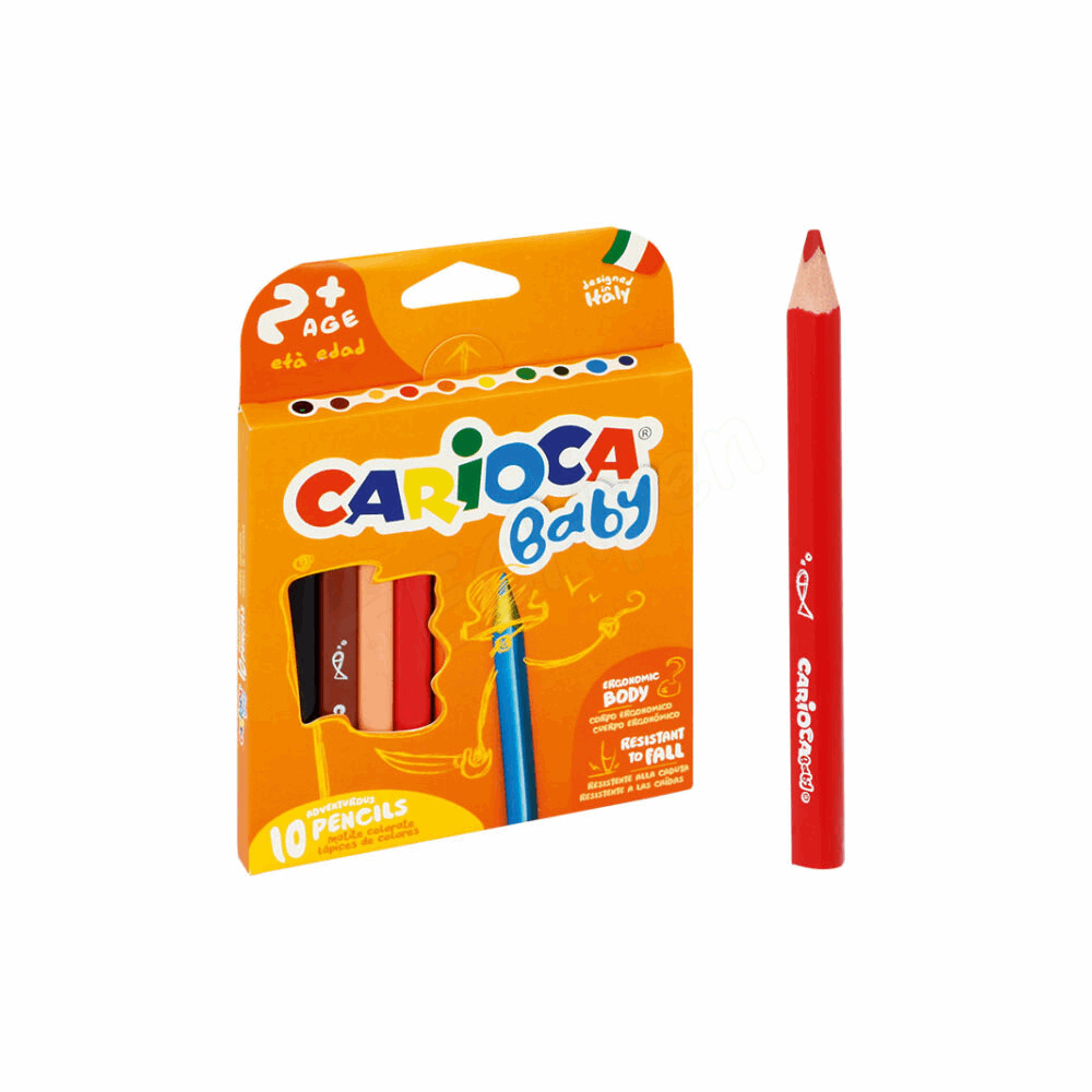 CARIOCA BABY ΞΥΛΟΜΠΟΓΙΕΣ ΜΕ ΕΡΓΟΝΟΜΙΚΟ ΚΟΡΜΟ ΣΕΤ 10τμχ 42819 ΓΙΑ ΗΛΙΚΙΕΣ 2+ 133428190
