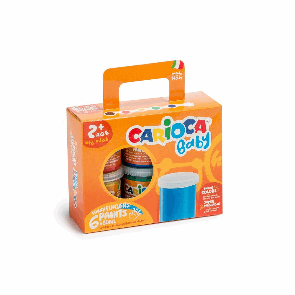CARIOCA BABY ΔΑΚΤΥΛΟΧΡΩΜΑΤΑ 6τμχ 80ml 133080006