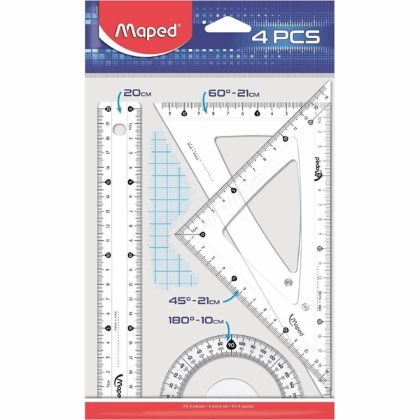 MAPED ΣΕΤ ΓΕΩΜΕΤΡΙΚΩΝ ΟΡΓΑΝΩΝ CRISTAL 242 20cm 4τμχ 242820