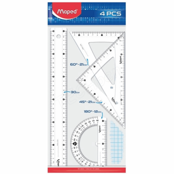 MAPED ΣΕΤ ΓΕΩΜΕΤΡΙΚΩΝ ΟΡΓΑΝΩΝ CRISTAL 242 30cm 4τμχ 242830