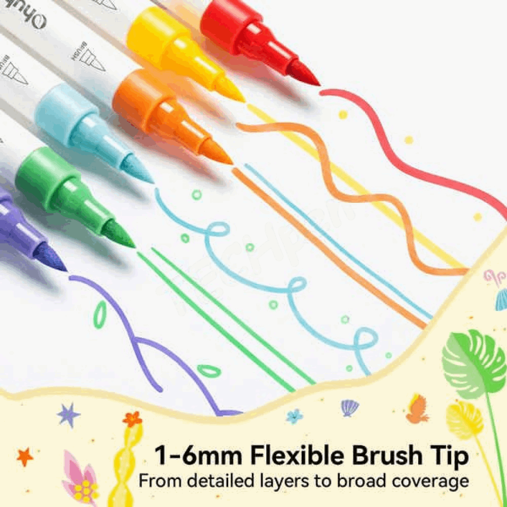 OHUHU ACRYLIC MARKERS SET-30 BRUSH TIP OHU-Y30-80601-82
